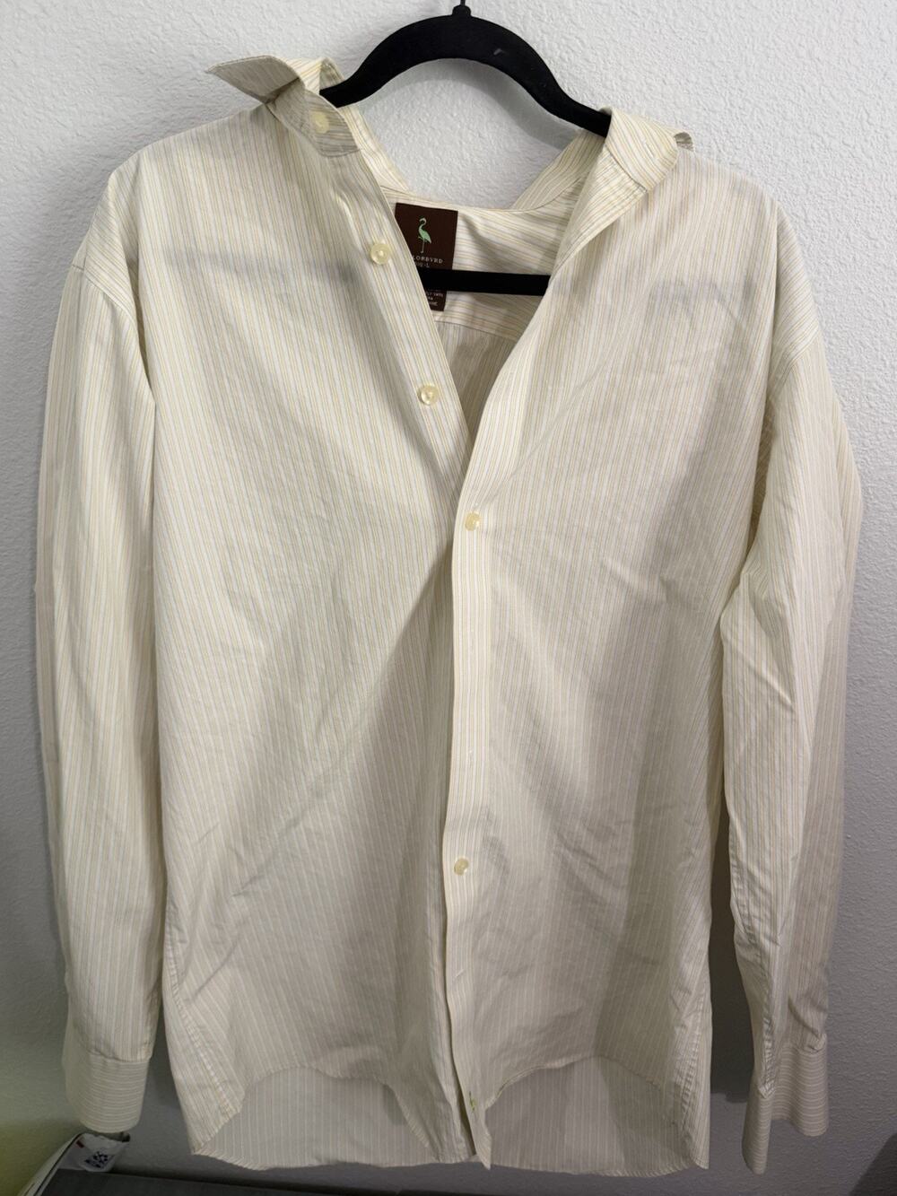 TAILORBYRD Men’s L Classic Fit Long-Sleeve Designer Striped Shirt 15 1/2 (W3)